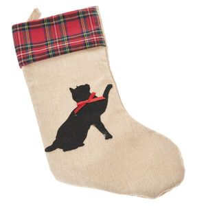Vánoční textilní ponožka Kočka, 48 cm obraz