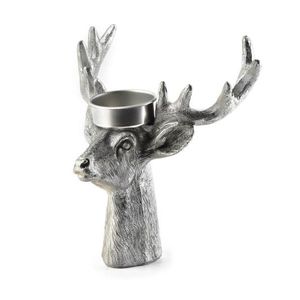 Mondex Figurka jelen se svícnem SANTA LILA stříbrná obraz