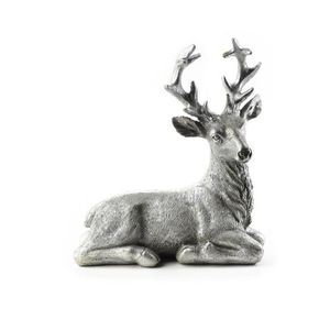Mondex Figurka ležící jelen SANTA LILA stříbrná obraz