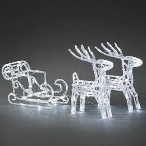 Vánoční venkovní dekorace Sáně s jeleny, 96 LED obraz