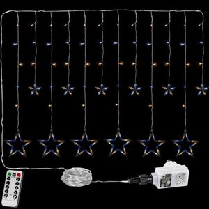 VOLTRONIC® 67296 Vánoční závěs - 12 hvězd, 150 LED, teple/studeně bílý obraz
