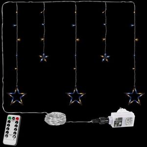 VOLTRONIC® 67312 Vánoční závěs - 5 hvězd, 61 LED, teple/studeně bílý +ovladač obraz