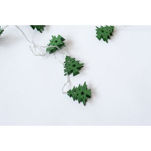 Nexos HOLZ 59049 Vánoční dekorativní řetěz - zelené stromky - 10 LED obraz