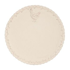Béžový keramický jídelní talíř s dekorem slepičky Chicken Rustic - Ø 26cm CHRFP obraz