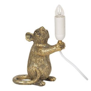 Základna stolní lampa zlatá Myška s patinou - 15*8*19 cm 6LMP653 obraz