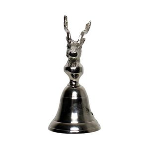 Stříbrný kovový zvonek s hlavou jelena - 8*8*15cm GNBLH obraz