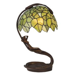 Zelená stolní lampa Tiffany Beth - 28*20*41 cm E27/max 1*40W 5LL-6098 obraz