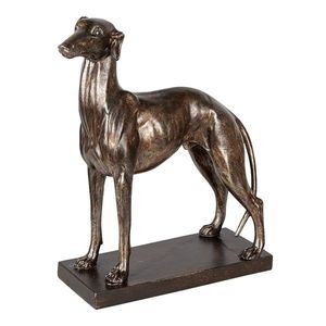 Hnědá dekorativní soška psa se zlatou patinou - 27*11*31 cm 6PR3397 obraz