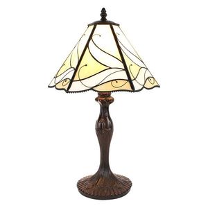 Béžová stolní lampa Tiffany Rio - Ø 31*43 cm E27/max 1*40W 5LL-6189 obraz