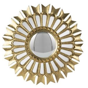 Zlaté antik nástěnné vypouklé dekorační zrcadlo - Ø 38*3 cm 62S255 obraz