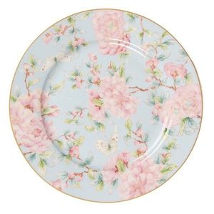 Porcelánový dezertní talířek s růžovými květy Rosa - Ø 19*2 cm 6CEDP0126 obraz