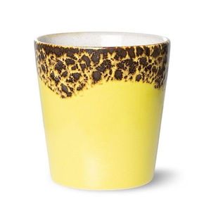 Žluto-hnědý retro hrnek na kávu Coffee 70s Solar - Ø7, 5*8cm / 180ml ACE7128 obraz