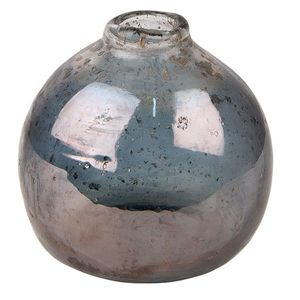 Skleněná šedá kulatá foukaná váza Sandy - Ø10*10 cm 6GL4286 obraz