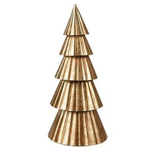 Zlatý antik kovový vánoční stromek - Ø 14*30 cm 6Y5372 obraz