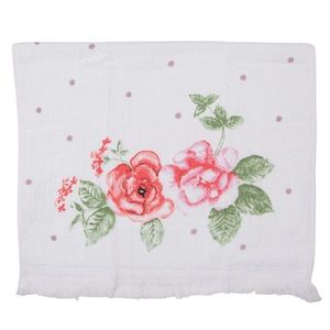 Bílý kuchyňský froté ručník s růžemi - 40*66 cm CT025 obraz