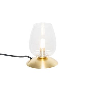 Klasická stolní lampa zlatá se sklem - Elien obraz