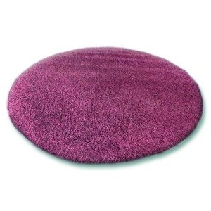 Dywany Lusczow Kulatý koberec SHAGGY Hiza 5cm fialový, velikost kruh 100 obraz