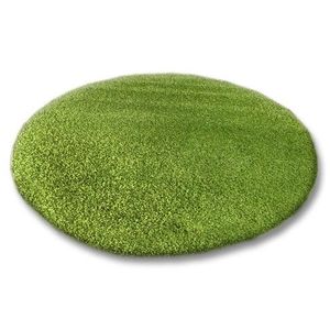 Dywany Lusczow Kulatý koberec SHAGGY Hiza 5cm zelený, velikost kruh 100 obraz