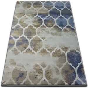 Dywany Lusczow Kusový koberec DROP JASMINE 761 tmavě béžový / světle modrý, velikost 133x190 obraz