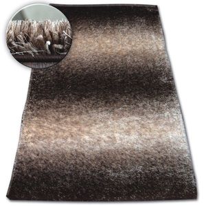 Dywany Lusczow Kusový koberec Shaggy SPACE 3D AARON hnědý, velikost 120x170 obraz