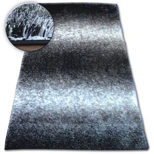 Dywany Lusczow Kusový koberec Shaggy SPACE 3D WILL černý / šedý, velikost 120x170 obraz