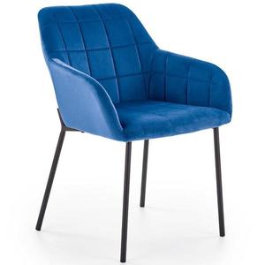 Židle K305 látka velvet/kov tmavě modrá obraz