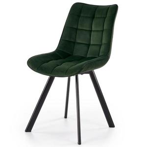 Židle K332 látka velvet/kov tmavě zelená obraz