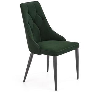Židle K365 látka velvet/kov tmavě zelená obraz
