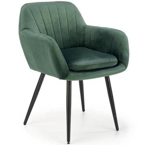 Židle K429 látka velvet/kov tmavě zelená obraz