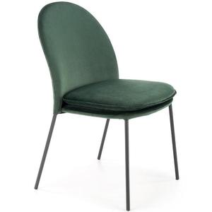 Židle K443 látka velvet/kov tmavě zelená obraz