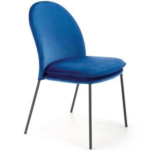 Židle K443 látka velvet/kov tmavě modrá obraz