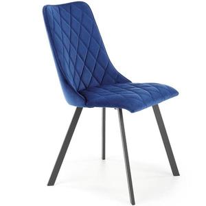 Židle K450 látka velvet/kov tmavě modrá obraz