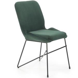 Židle K454 látka velvet/kov tmavě zelená obraz