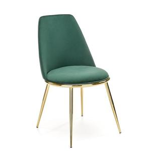Židle K460 látka velvet/chrom tmavě zelená obraz