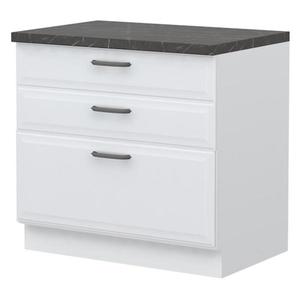 Kuchyňská skříňka Evia r-90-3f/4 3s standard pearl grey matná obraz