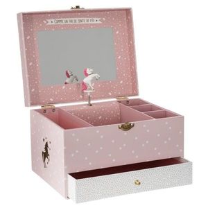 DekorStyle Hrací skříňka Unicorn růžová obraz