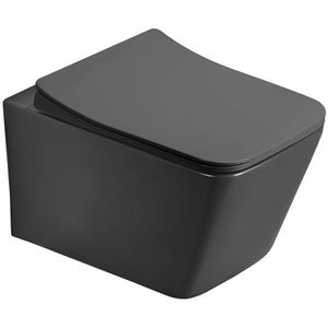 MEXEN Teo Závěsná WC mísa včetně sedátka s slow-slim, z duroplastu, temná šedá mat 30854071 obraz