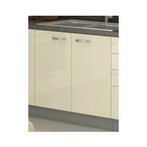 Kuchyňská dřezová skříňka Karmen 80ZL, 80 cm, šedá/krémová obraz