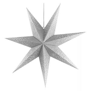 EMOS Vánoční papírová hvězda bílo-stříbrná závěsná 60cm DCAZ08 obraz