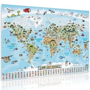 Dětská vzdělávací mapa světa 140 x 100cm- francouzský jazyk obraz