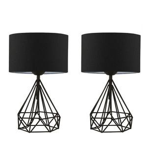 Opviq Dvě stolní lampy Loure černé obraz