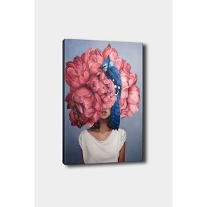 Wallity Obraz WOMAN WITH PEONY 50x70 cm růžový obraz