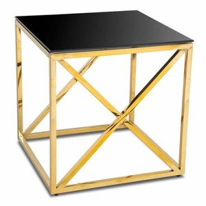 DekorStyle Odkládací stolek Nelja 55 cm černý/zlatý obraz