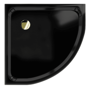 Sprchová vanička MEXEN FLAT se zlatým sifonem 80 x 80 cm černá obraz