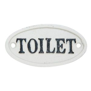 Bílá litinová cedulka Toilet - 10*5 cm 6Y1962 obraz