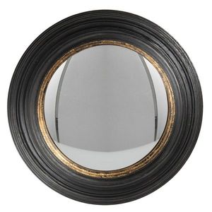 Nástěnné zrcadlo s černým rámem se zlatou linkou Beneoit – Ø 38 cm 62S202 obraz