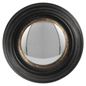 Nástěnné zrcadlo v černém rámu se zlatou linkou Beneoit – Ø 16 cm 62S204 obraz