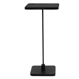 Černý odkládací stolek se skleněnou deskou - 32*32*69 cm 5Y0830 obraz