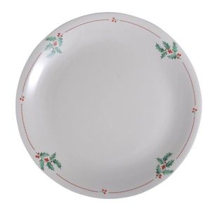 Porcelánový jídelní talíř s cesmínou a puntíky Holly Christmas - Ø 28 cm HCHFP obraz