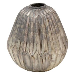 Béžovo-šedá antik dekorační skleněná váza - 10*10*11 cm 6GL3582 obraz